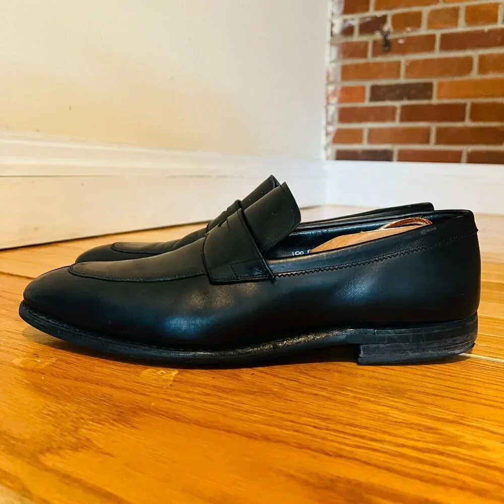 Church's Sears Black Penny Loafers Shoes Mens US 11.5 Includes Shoe Trees